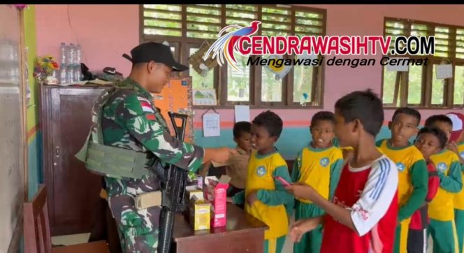 
					Pos Tomage Laksanakan Gadik Tentang Wasbang dan Penjumlahan di SD Inpres 1 Bomberay