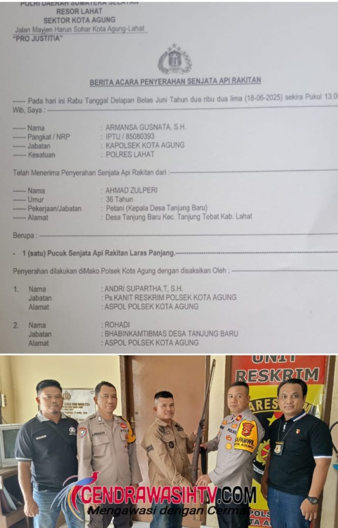 
					Pelaksanaan Operasi Senpi 2025, Penyerahan Senjata Secara Sukarela 